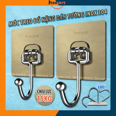Móc Inox Dán Tường Chịu Lực 15KG Cỡ Lớn Móc Treo Đồ Nặng Dán Tường Chất Lượng Cao
