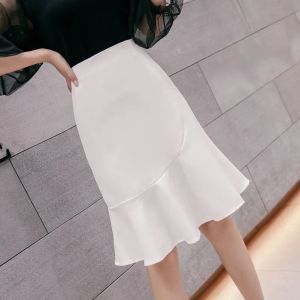 Fishtail skirt long skirt summer female high waist ruffled bag hip skirt