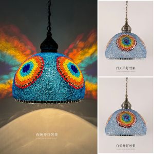 40Cm Turkish Mosaic Ceiling Lamp Big Size Bohemian Chandelier Colorful Glass Light Creative Art Light for Home Hotel Cafe Shop