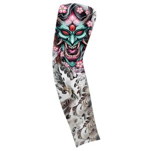 BENGPEN Elastic Flower Arm Tattoo Sleeve Flower Arm Pattern Breathable Ice Silk Arm Sleeve Cycling Gloves Sunscreen Men Sunscreen Sleeve Men/Women