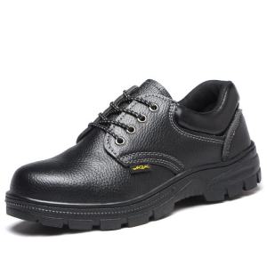 GRAEAE Black Leather Safety Shoes Safety Boots Mens Working Shoes Steel Toe Cap Steel Midsole Kasut Kerja Kilang Rock Golden