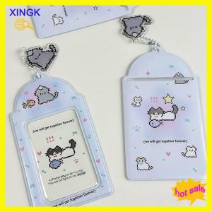 XINGK Dễ thương phim hoạt hình mèo ảnh chủ thẻ thời trang sáng tạo trang trí thần tượng Album ảnh bảo vệ tay áo Mặt dây chuyền lưu trữ thẻ trường hợp