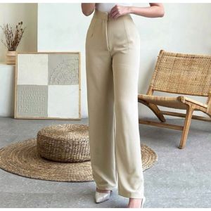 Celana Knit Cozie Pants Celana panjang Highwaist Wanita Kulot Rib Premium /Celana panjang Korea Style Anti Kusut/ Celana panjang losse pants