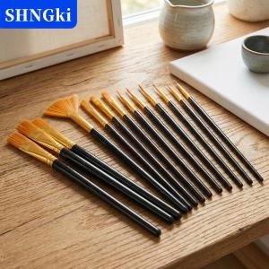 [COD] 🔥🔥🔥SHNGki Nghệ Sĩ Nylon Phẳng Sơn Bàn Chải Thiết Lập 12Pcs Lông Màu Nước Bàn Chải Cho Sơn Dầu Acrylic Nghệ Thuật Công Cụ Cho Các Trường Học Và Studio