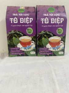 80 gói trà tô diệp trà túi lọc tía tô kinh giới gừng Bảo Khang giảm ho tiêu đờm trắng da hạ sốt giảm cân