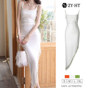 ZY.HT EraVogue เดรสผู้หญิง เดรสสีเขียว สีส้ม สีขาว เดรสสายเดี่ยว เดรสคอเหลี่ยม เดรสไฮโซ เดรสออกงาน เดรสไปงานแต่ง เดรสเซ็กซี่ เดรสฝรั่งเศส 6242