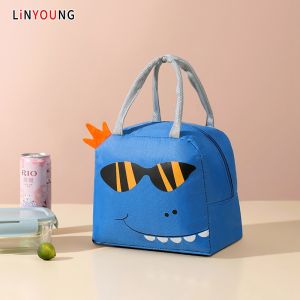 Linyoung Túi Ăn Trưa Hoạt Hình Mới Cho Túi Bento Cho Sinh Viên Vải Oxford Túi Cách Nhiệt Thiết Kế Dễ Thương Giấy Bạc Túi Hộp Ăn Trưa
