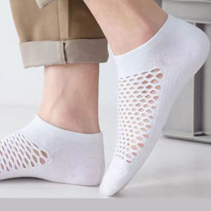 5 Đôi / Lô Đàn ông Mùa xuân Mùa hè Vớ lỗ Thoáng khí Hang động Giản dị Mềm mỏng Thấp Cắt ngắn Lưới Mắt cá chân Người đàn ông Vui nhộn Sokken