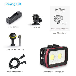 Seafrogs IPx8 Waterproof 40m LED Video Light Support Camera Flash Button Control Underwater Photography Fill Lighting Lamp 3500 Lumen