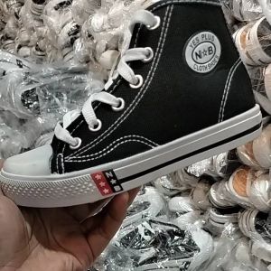 sepatu sekolah n.b boot tali sd smp sma bahan canvas sol putih