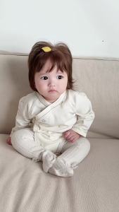 a Infant-style autumn and winter romper newborn autumn pure cotton long-sleeve clothing baby seamless crawling jumpsuit