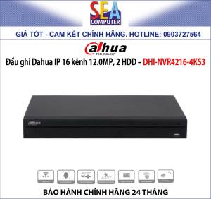 Đầu ghi Dahua IP 16 kênh 12.0MP 2 HDD - DHI-NVR4216-4KS3