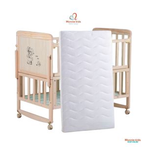 Đệm cũi xơ dừa cho bé 62x114cm nệm cũi xơ dừa tự nhiên an toàn dày 5cm - Monnie Kids