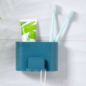 Toothbrush Holder Free Punching Wall Mounted Toothbrush Rack Wall-Mounted Punch-Free Bathroom Toilet Facial Cleanser Hanging Clip Self-Adhesive hook