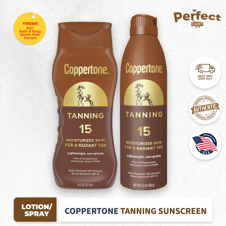 Coppertone Tanning Sunscreen Lotion/Spray Sunscreen SPF 15 Lazada PH