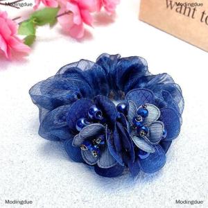 [COD] Modingdue Rubber Band Headdress Flower Hair Rope Elegant Woman Updo Horse Tail Elastic Large Scrunchie Hair Accessories For Women