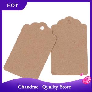 [Chandrae] 100Pcs Blank Kraft Jewelry Price Label String Price Tags With String 20m