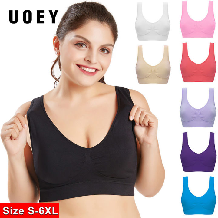 UOEY Soft Plus Size Bras Women Fat Oversize Seamless Bra With Pads