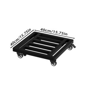 SIDSI Square Shape Movable Plant Pot Base Heavy Duty Flexible Wheels Universal Moving Dolly Durability Anti-Slip Design Moving Base Home Use