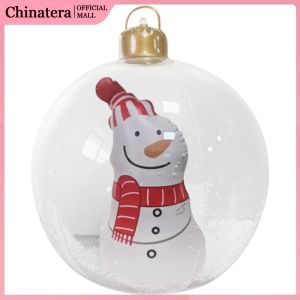 Christmas Luminous Inflatable Decorative Ball with LED Light Outdoor Balloon Ornament Large PVC Decorated Ball Ornaments for Xmas Porch Lawn Yard Holiday