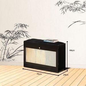 Imitation rattan shoe cabinet  household simple shoe rack storage  multi-layer dust-proof dormitory