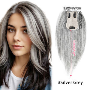 【B.Q】7*11-20/25/30/35cm 100% Human Hair Piece Brown and Blonde Hair Topper Hair Replacement Cover White Hair Breathable And Lightweight Wig Increase Hair Volume For Woman