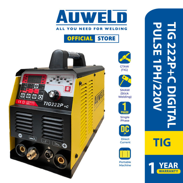 AUWELD TIG222P+C DIGITAL PULSE WELDING MACHINE 1PH/220V