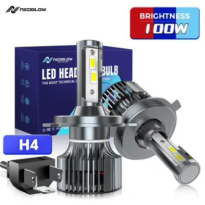 NeoGlow Car LED headlight NOVA 15000LM 100W 6000K withDecoder 1Year Warranty H4 headlight for car
