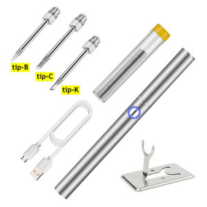 diymore Không dây di động USB Hàn sắt Bút hàn giao diện ren 510 có thể sạc lại 1100mAh Bộ nguồn cung cấp năng lượng Mẹo hàn Công cụ bút 5 cái / 7 cái