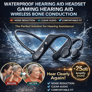 Wireless Bone Conduction Hearing Aid Headphones Does Not Harm Ears Bluetooth Neck Bone Conduction
