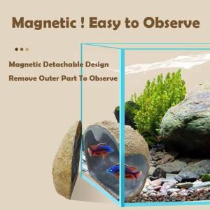Magnetic Aquariums Hideouts Rock Cave for Fish and Shrimp Breeding Safe Resin Shelter Cave for Easy Glass Attachment