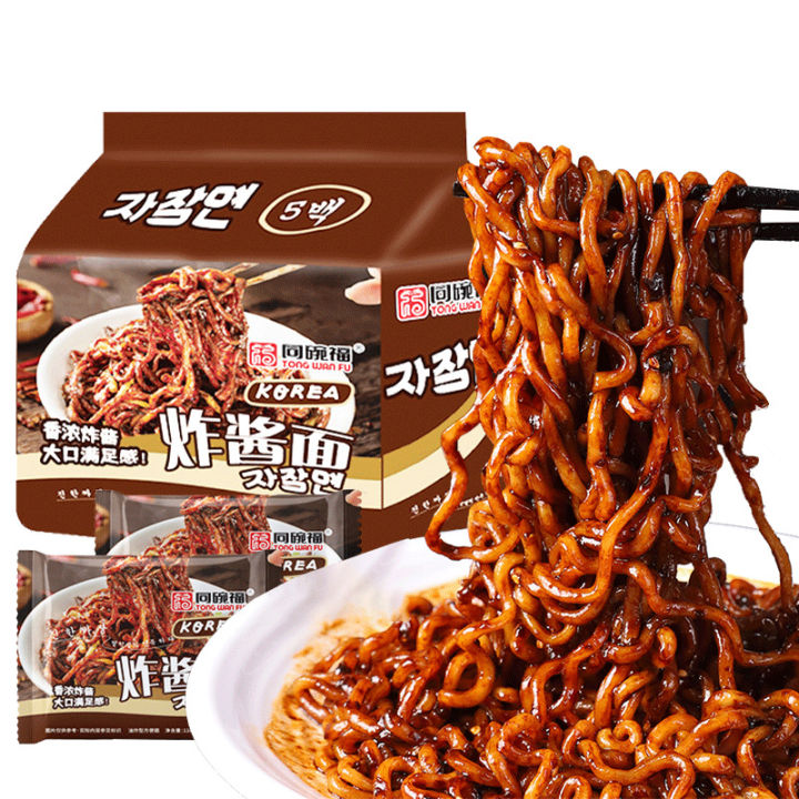 (5包装)同碗福 炸酱面 116g 韩式风味 小龙虾面 蟹黄拌面 香菜面 荞麦面 即食泡面(5 pack) TongWanFu JJaJang ...
