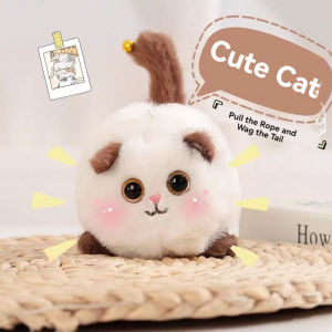 Cartoon Cute Plush Cat Wagging Tail Keychain Pendant Birthday Gift