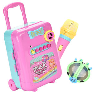Musical Karaoke Microphone Suitcase Toy Pretend Play For Kids
