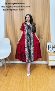 Daster terbaru lengan pendek viral twill rayon super permium jumbo Busui Batik wanita kekinian pekalongan || Gamis dress midi kaftan best seller.
