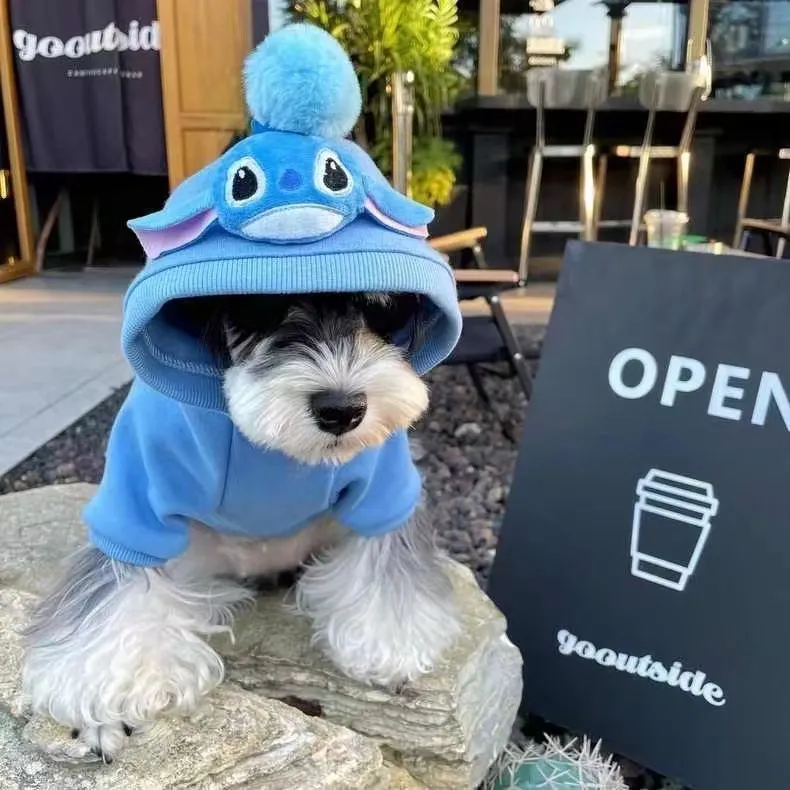 Stitch Two-legged Dog Clothes Plus Velvet Small And Medium Dog