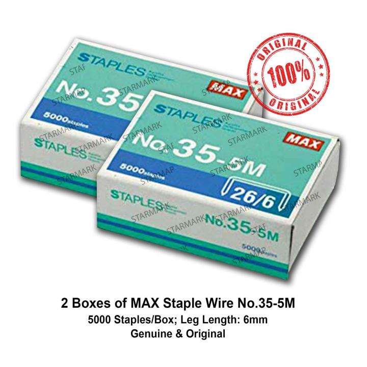 Authentic 2 Boxes of Max Staple Wire No.355M 35 Wires Max Stapler