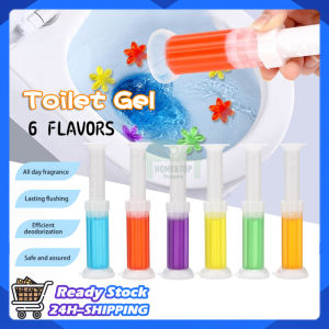 Toilet Flower Gel Deodorizer Cleaning Gel 6 Fragrance Needle Type Touch-Free Toilet Remove Odor Flowers Shape Stamp Home Bathroom Lemon Orange Fragrance Toilet Gel