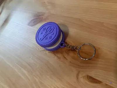 OREO x BTS Mechanical Keychain Clicker | Two-Tone Bicolor Filling Fidget Toy | K-Pop Army Purple Cookie Backpack Charm | Artisan Stress Relief Series
