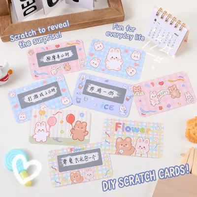 Kad Diy Gorek Ganjaran Kreatif Untuk Kanak Kanak Hadiah Motivasi Tiket Cabutan Lucky Draw 20Pcs Fun Scratching Scratch Card Lucky Card Game Lottery Coupon DIY Interactive Fun 自制刮刮乐创意刮刮卡小学生积分互动抽奖券鼓励幸运diy激励 E112