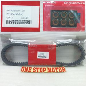 VANBELT V BELT V-BELT KIT ROLLER K36 HONDA VARIO 125 150 NEW LED ORIGINAL ORI ASLI HONDA AHM 23100-K36-BA0