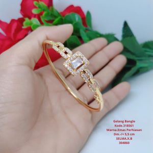 Gelang Tangan Bangle Wanita Titanium Xuping Perhiasan Aksesoris Fashion Lapis Emas Anti Karat R2-6F