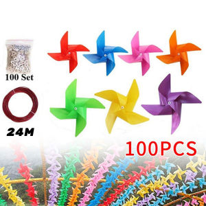 100 Pieces Of Pvc Colored Windmill Hanging Decoration 30M Promenade Party Layout Festive Decorations