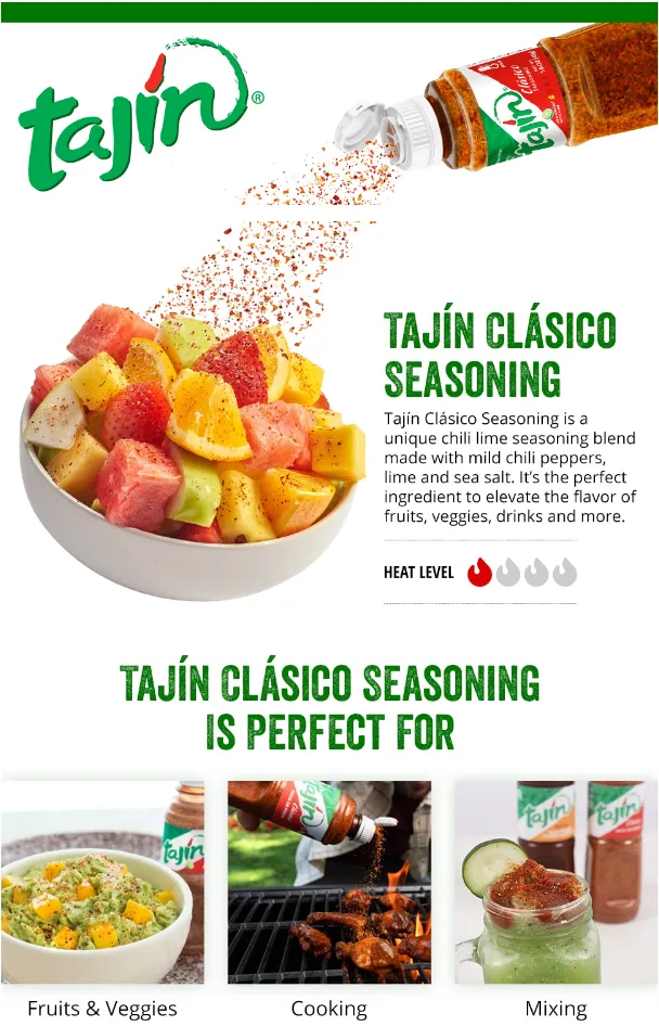 Tajin Seasoning Alternative Tajín Clásico, Mild Spicy Chili Lime