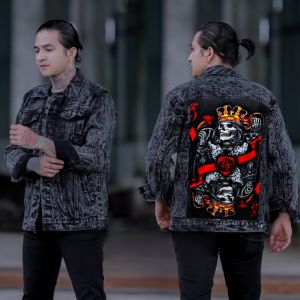 Bayar Ditempat/ Jaket jeans pria bergambar belakang terbaru/ jaket jeans cowok keren/ jaket denim pria bergambar belakang terbaru