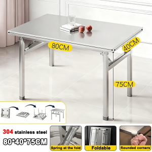 🔥Stainless Steel Folding Table Meja lipat Home Sturdy Durable Table Portable Dinning Table 不锈钢折叠桌