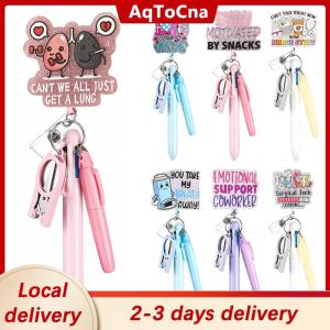 [COD] AqToCna Ship within 24 hours 5in1 Nurse Pen Set Retractable ID Badge Clip Reels Holder Name Holder Keychain Ballpoint Pen Folding Scissors For Nursing Doctor