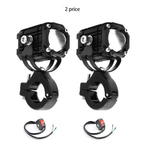 2 Chiếc Đèn Pha LED Xe Máy Ống Kính Máy Chiếu Đèn Chiếu Laser Ba Màu Nhấp Nháy Lái Xe Bóng Đèn Phụ Trợ Xe Máy 12V 24V