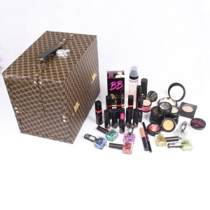 Tặng 1 hộp mặt nạ Hàn Quốc Farmstay 10 miếng -Thanh lý Bộ cốp và mỹ phẩm - Set trang điểm Hàn Quốc 37 /25  món makeup cá nhân chuyên nghiệp chính hãng kèm cốp Hana đựng đồ phun xăm nail mi mỹ phẩm cao cấp size 30x20x25 cm