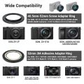 PROfezzion 18mm Wide Angle Lens for Sony ZV-1 ZV1 ZV-E10 ZV-1F A6000 A6400 RX100 VII VI V Canon G7X II III,10X HD Macro 2-in-1 Additional Lens for Canon Camera, with Thread & Adhesive Adapter Ring. 